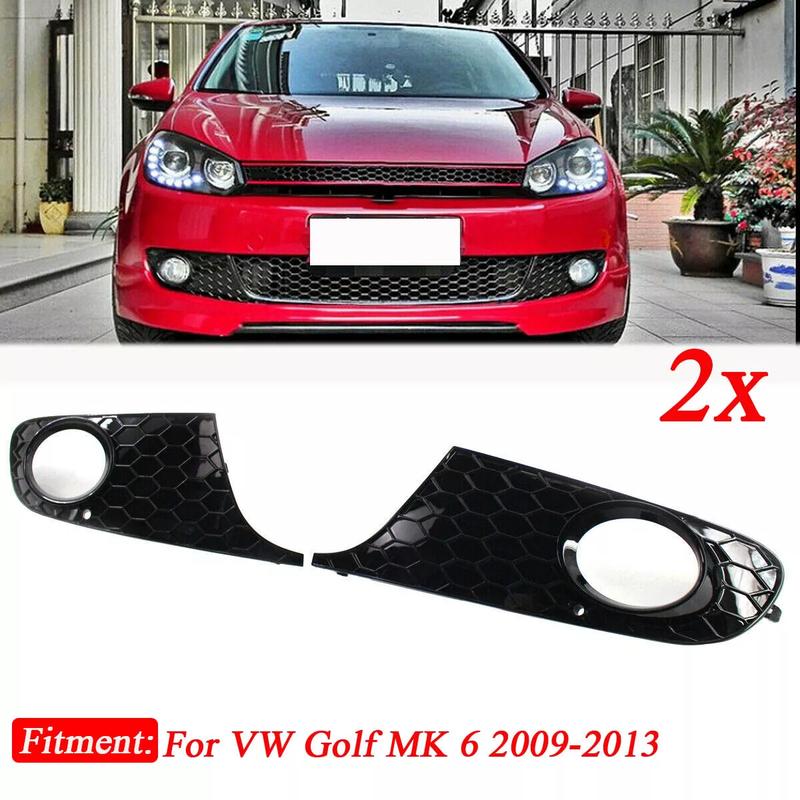 2Pcs Front Bumper Grille Honeycomb Unfading ABS Fog Light Cover Lower Grill Replacement For VW Golf 6 09-13 5K0853665 5K0853666