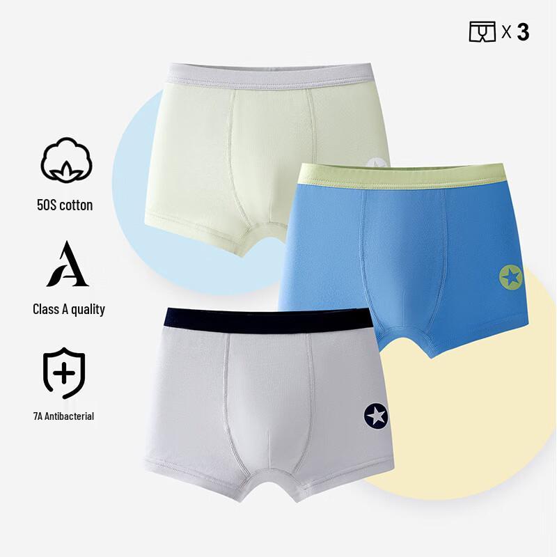 Yingbolun Boys  Pure Cotton Boxer Briefs 3-Pack 120