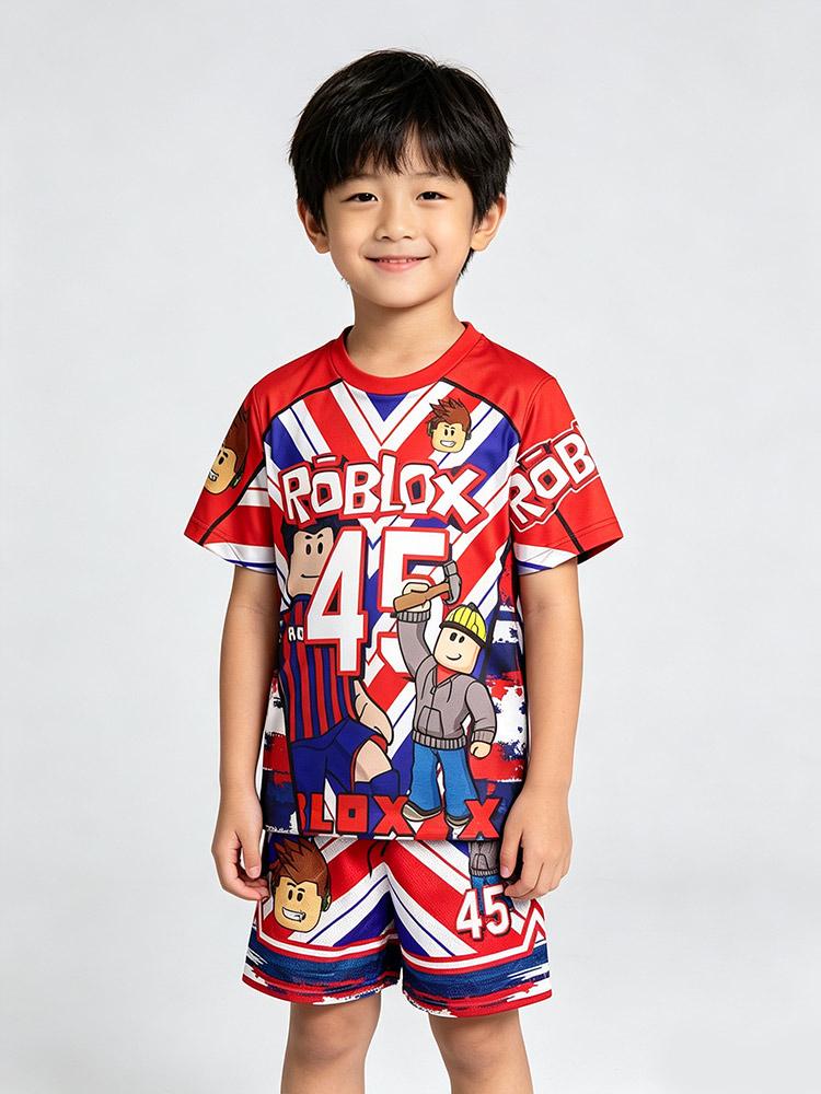 Beach Kids SpiderMan Children's Summer Short Sleeved T-shirt Shorts Set 2 Piece Sets for Kids Pants Casual Breathable Cool Beach