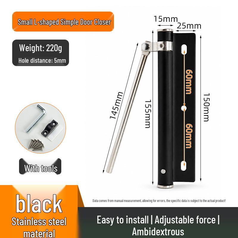 Automatic Wooden Door Closer with Spring Buffer for Smooth Rebound
