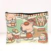 Cute Little Bear Cosmetic Bag Cartoon Canvas Makeup Bag Large Capacity Travel Toiletry Bag Clutch Bag For Girl Gifts