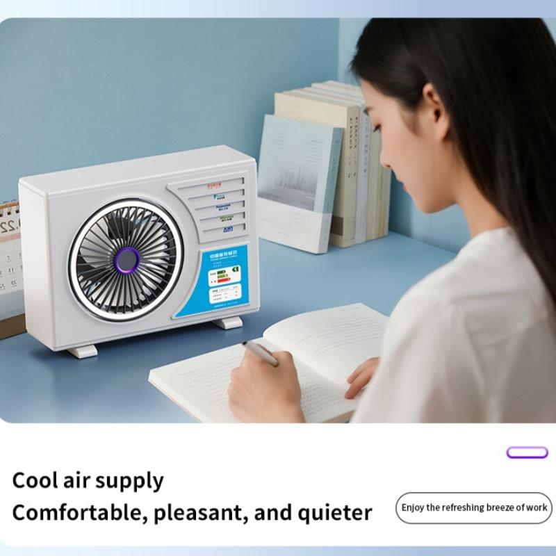 5-Speed Adjustable Portable Air Conditioning Fan, 3-Speed Lighting, 1-2 Speed Gentle Wind, 3-4 Speed Cool And Comfortable, 5 Speed Strong Wind