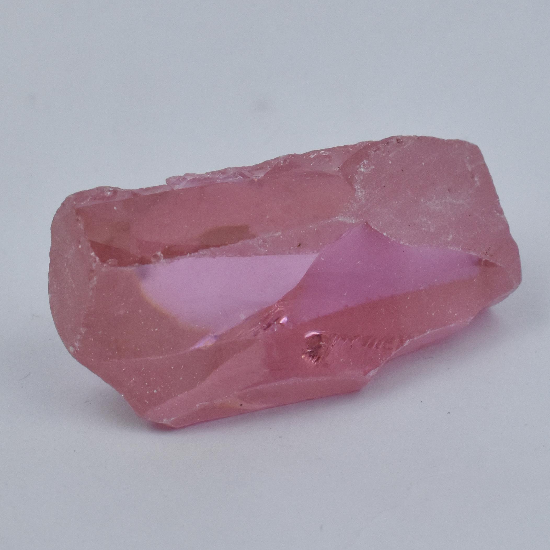 

Natural Pink Sapphire 159ct Rough Certified Loose Gemstone 43.5 mm approx рожевий