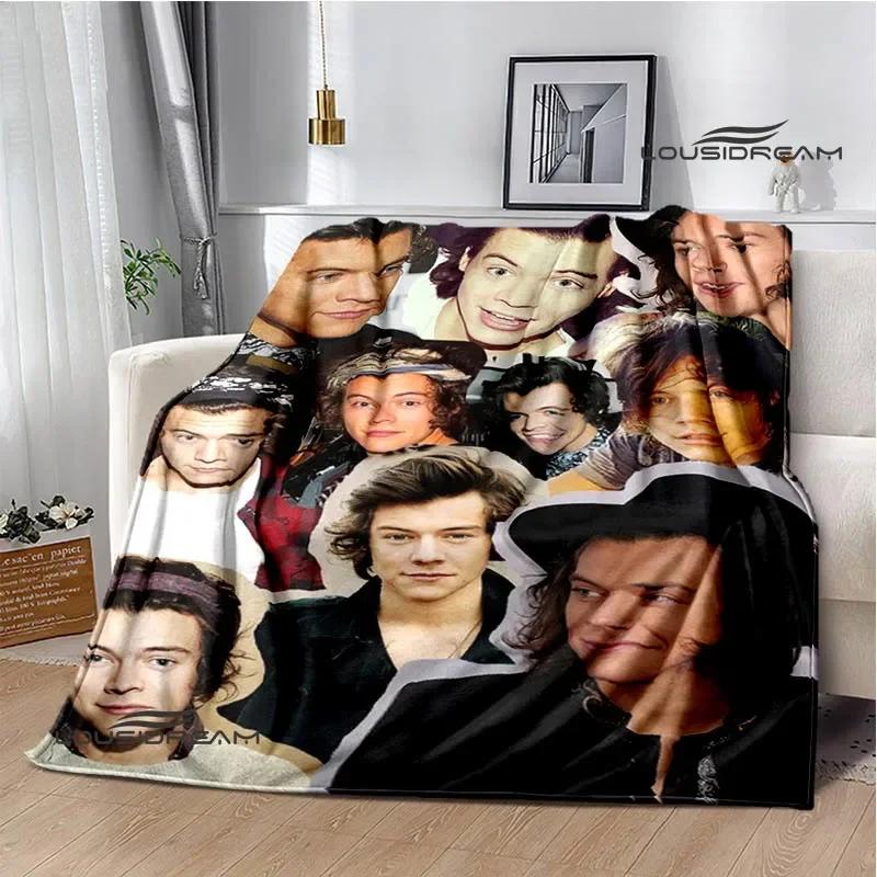 Sänger H-Harry-Styles bedruckte Decke Picknickdecken Flansch warme Decke Weiche und bequeme Decke Bettwäsche Geburtstagsgeschenk