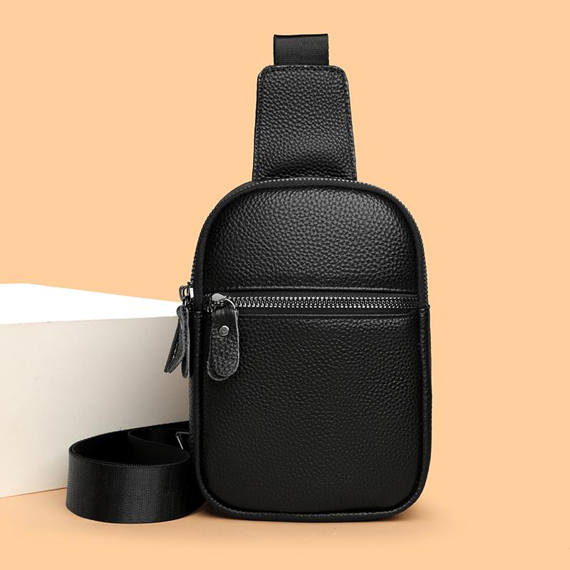 Borsello da Petto da Uomo in Vera Pelle di Lusso Borse a Spalla Moda Messenger Sling bag Marca Borse da Viaggio Crossbody Unisex Sac Portafoglio