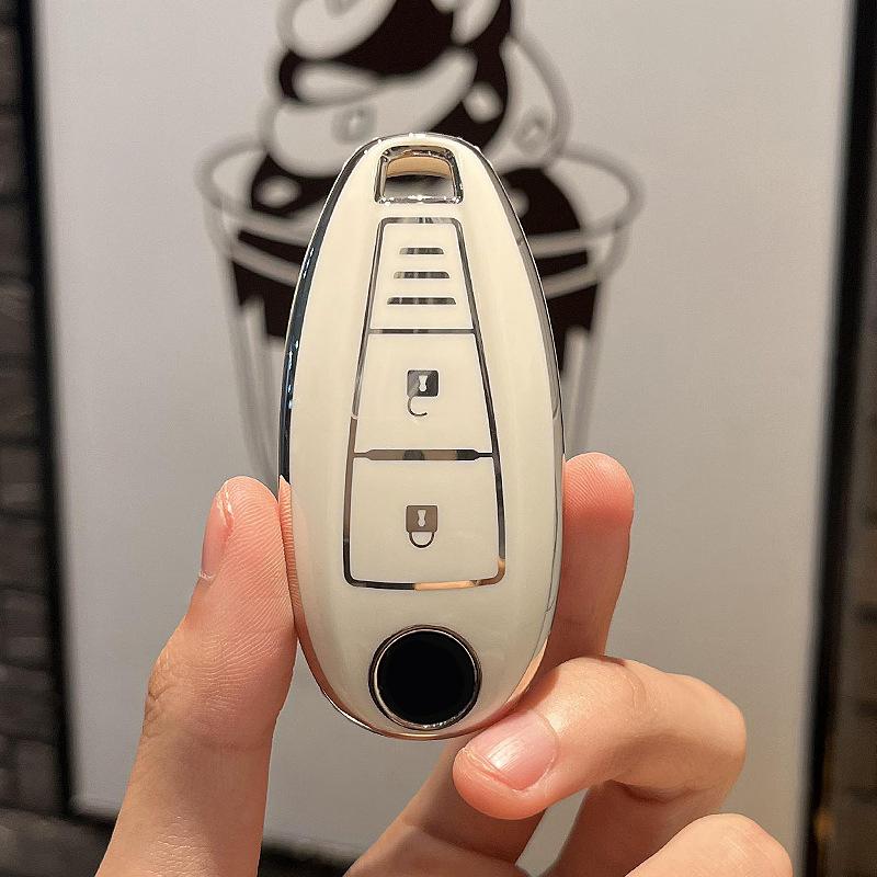 Fashion Tpu Car Remote Key Case Cover For Suzuki Vitara Swift Ignis Kizashi Sx4 Baleno Ertiga -25 Key Fob Holder Keychain