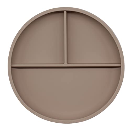 Love My Lil Suction Cup Dish with Soft Colors, Platinum Silicone, Dishwasher Safe, Supports the National Movement for Children's Future (Chocolat)