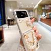 Strass-Perlen-Blumen-Handyhülle für Samsung Zflip6 Klapp-Faltbildschirm Handkette