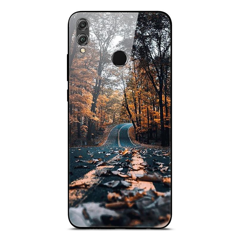 Tempered Glass Case For Huawei Honor 8X Case Phone Cover Bumper on Honor 8X JSN-L21 8 X Honor8X Case Hard Back Cover Cute Fundas