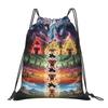 Custom DBZ Dragons Goku Ball Drawstring Bags for Shopping Yoga Backpacks Men Women Warrior Sports Gym Sackpack