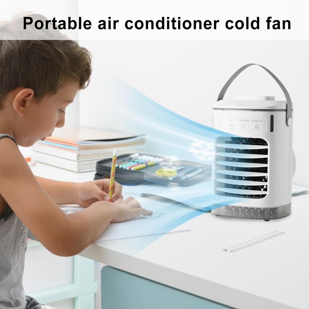 Cooling Fan USB Air Cooler Personal Fan Small Humidifier Rechargeable Quiet with Timer 4 Speeds Cool Gadgets for Dorm Office