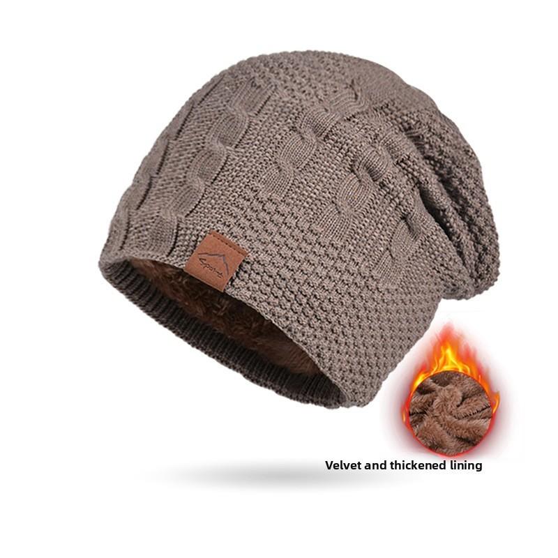 Knitted Winter Hat For Women With Thickening Lining Windproof Warmth For Outdoor Activities