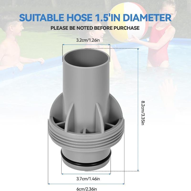 Adaptor Conector Furtun Piscină 38mm Rezistent la Scurgeri Fiting Plastic pentru Conexiune Conductă Apă Piscină