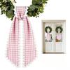 Gingham Canvas Wreath Sashes Cloth Scalloped Wreath Sash New Decorative Sashes  Door Decor Bow