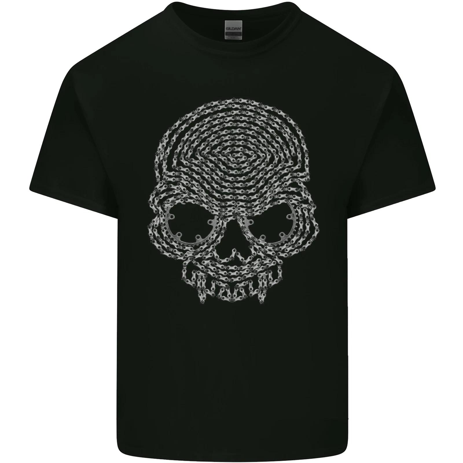 Skull of Chains Biker Motorcycle Motorbike Kids T-Shirt Childrens 2XL