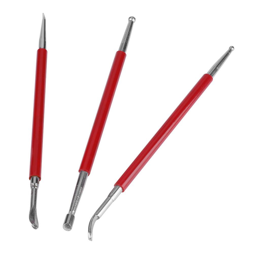 3PCS Handmade Leather Plastic and Rubber Printing Press Wipers Rub Tool Set