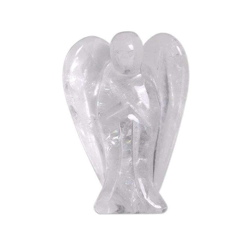 1.5inch Pocket Stone Healing Craft Angel Gemstone Hand Made Crystal Angels Carving Pendant