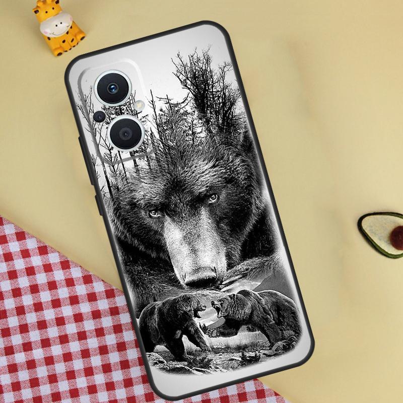 Cute Grizzly Bear Phone Case For OPPO Reno 13 13F 12 11 F 8T 7 8 10 Pro OPPO Find X8 Pro X6 X3 X5 Lite Cover