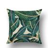 Plant Home Tropical Plant Flax Pillowcase Palm Leaf Home Sofa Pillow Cushion Cover