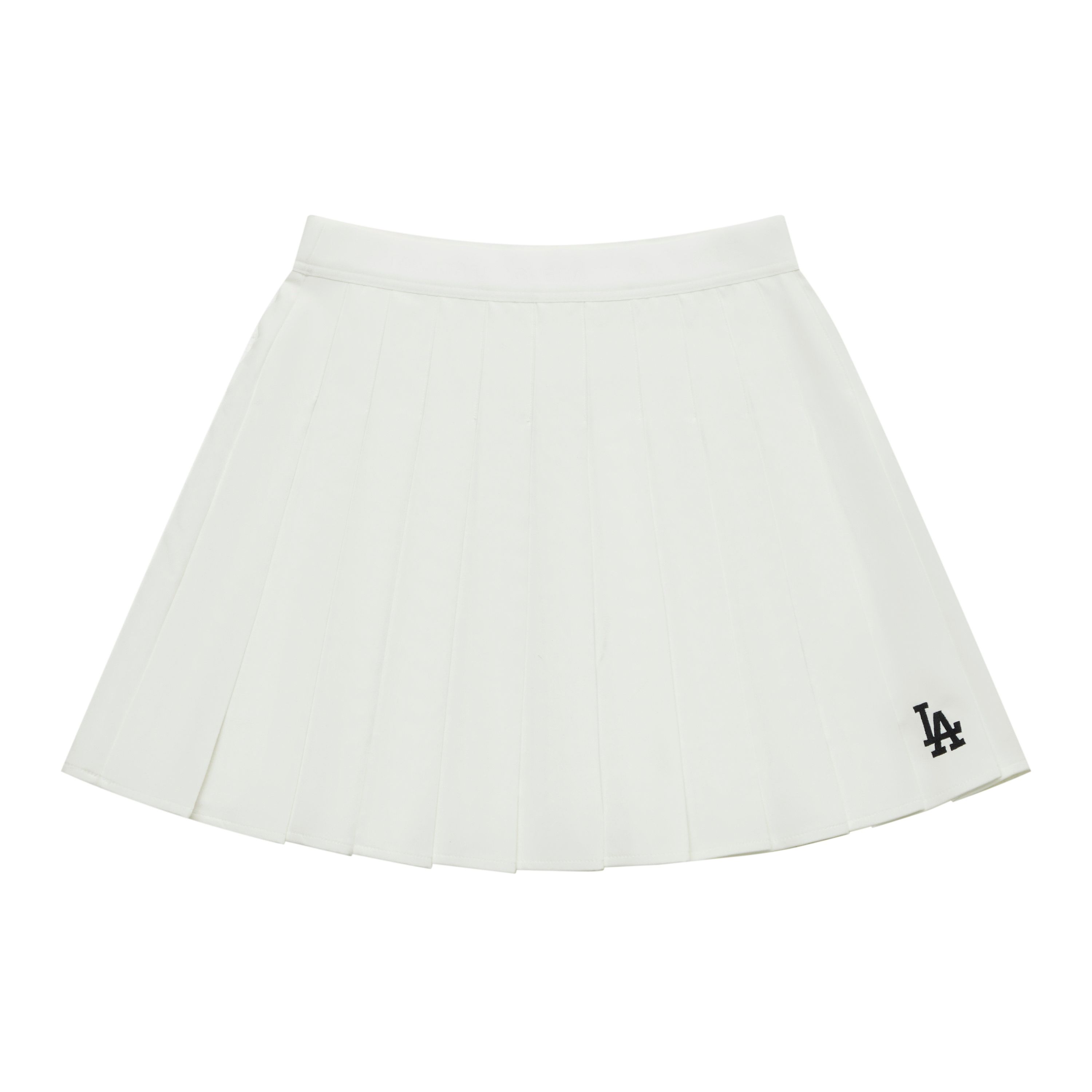 MLB College Stil Los Angeles Dodgers SS24 Gesticktes Logo High-Waist Faltenrockshorts Damenröcke Creme 3FSKV0143-07CRS M white