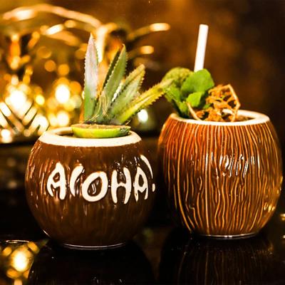 Coconut TIKI Becher Hawaiian Bar Decor Drinkware Keramik Cocktail Glas Tropic Amorous Feelings Beach Party Becher Tasse Bierkrüge