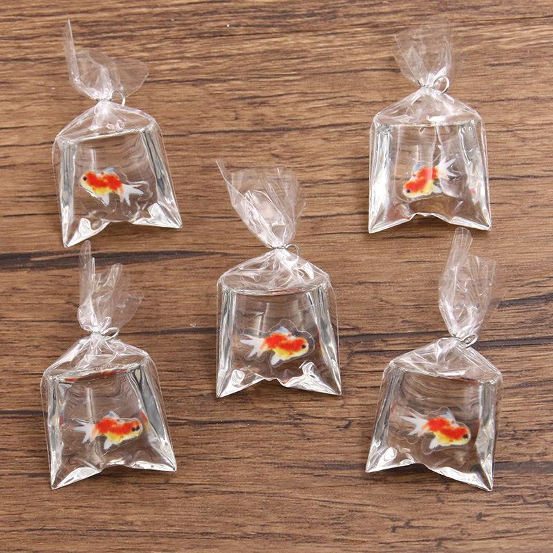 1Pcs 24*53MM DIY Transparent Resin Simulation Goldfish Pendant Jewelry