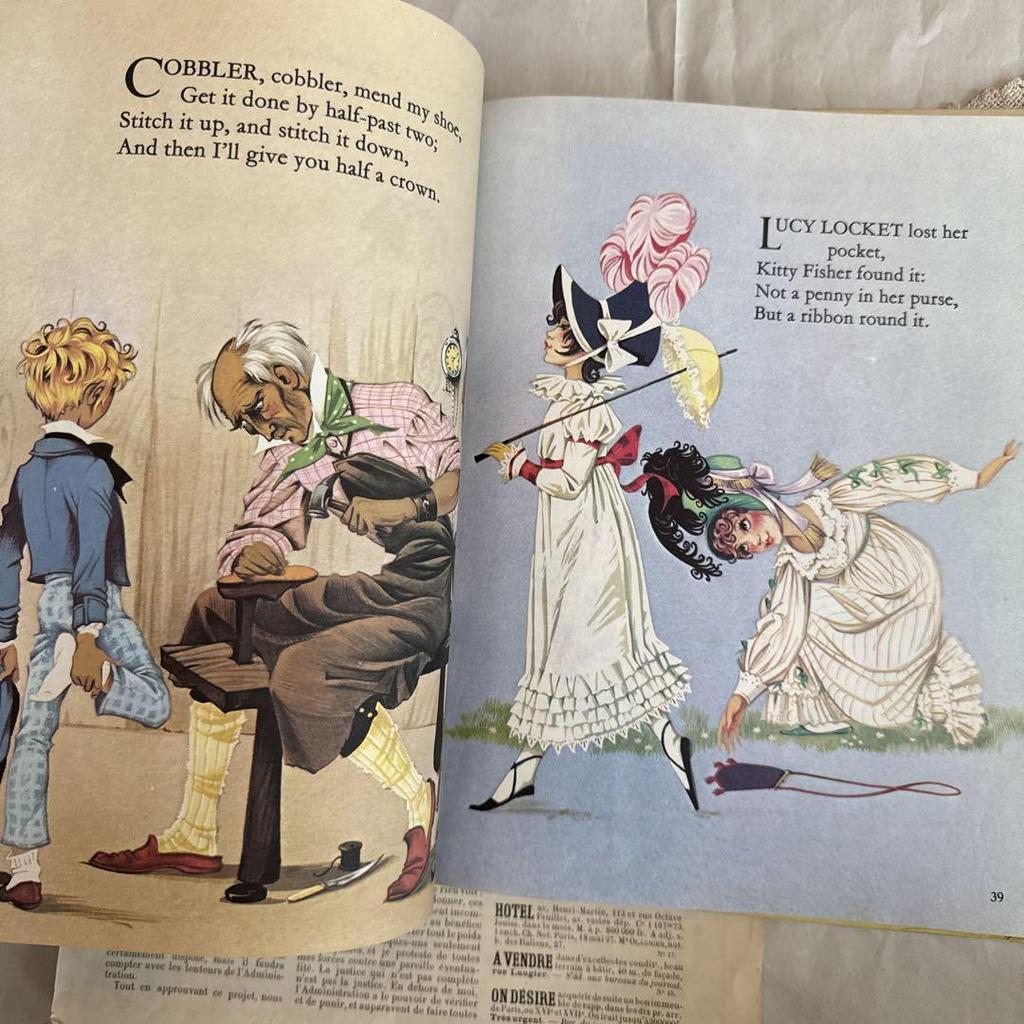 [USED] Beautifully Illustrated Picture Book, Mother Goose, Old Book, Made from Damaged Junk Journal Material