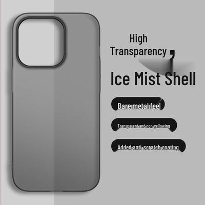 Apple iPhone 13/14 Pro Max/15 Case: Ultra-Thin, Frosted PC, Skin-Feel, Translucent, Ice Mist.