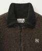 Seteo (W) Crop Half Neck Fleece Knit Zip-Up Brown