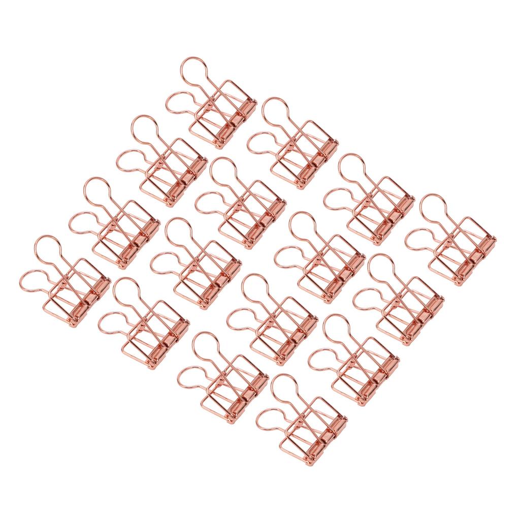 50Pcs Hollow Binder Clips Metal Paper Binder Clips for Documents Papers Test Reports Rose Gold
