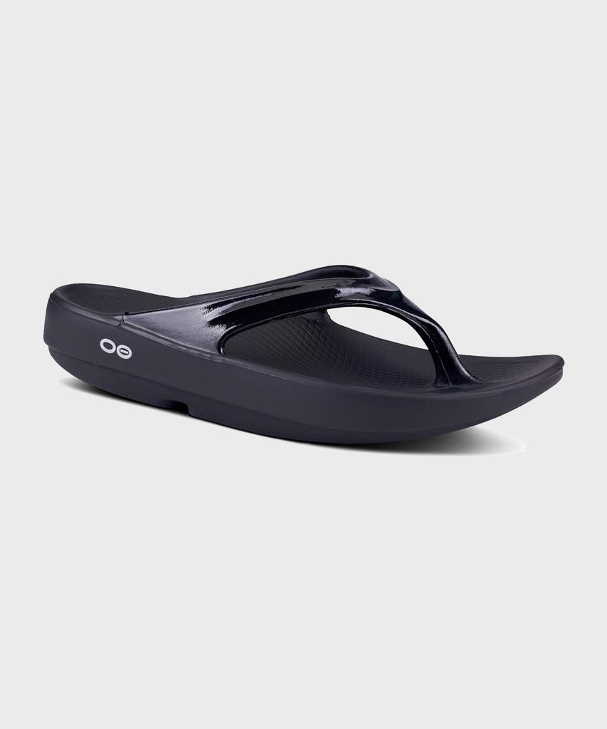 Oofos [Oolala] Black Unisex Flip-Flops