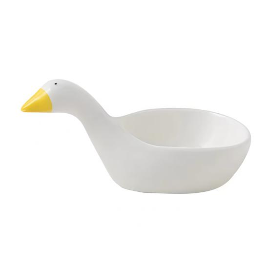 Goose Ceramic Sauce Dish Set Cute Embossed Soy Sauce & Condiment Plates for Sushi Dumplings & Hot Pot Elegant Home Decor Practical Dipping Bowls