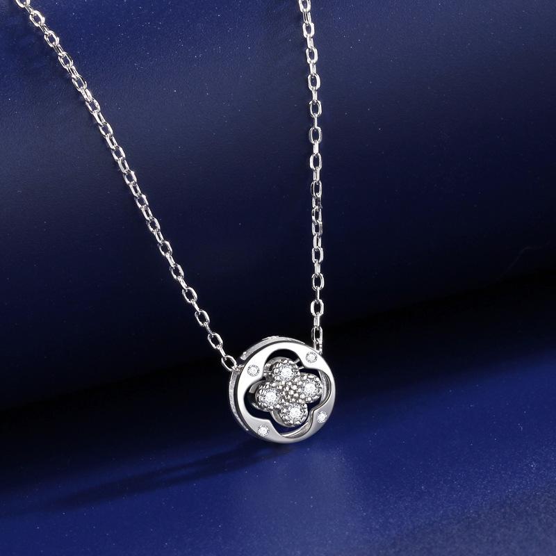 925 Sterling Silver Four-Leaf Clover Necklace: Lively Forest Style, Light Luxury, Versatile Jewelry for Women