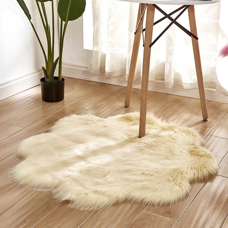 Plum Blossom Long Pile Flower Pattern Carpet - Home Decor Floor Mat for Living Room & Bedroom