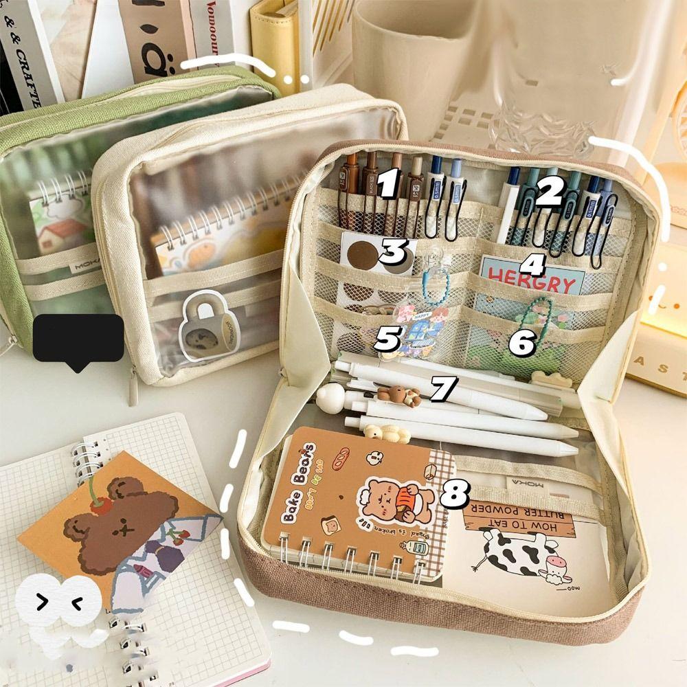 

Многофункциональный органайзер для канцелярских принадлежностей, холщовый чехол для ручек, прочный пенал для студентов