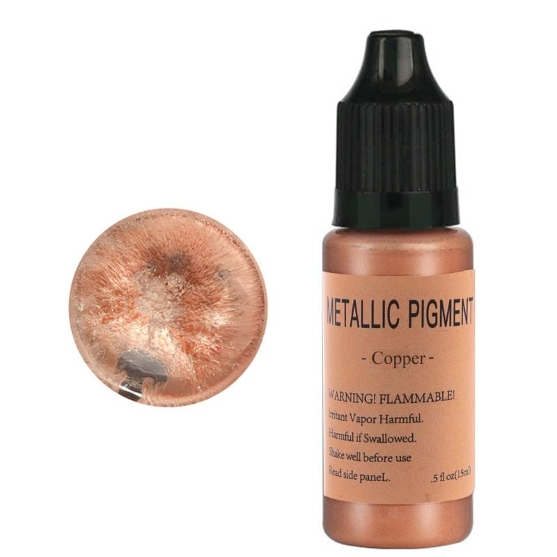 6 Farben/Set Metallisches Alkoholpigment Harzfarbe Lebendige Metallfarben Alkoholbasierte Tinten Leicht zu mischen für Epoxidharz