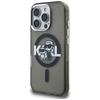 Karl Lagerfeld IML Glitter Karl & Choupette Sketch Logo MagSafe Case for iPhone 16 Pro Max Black