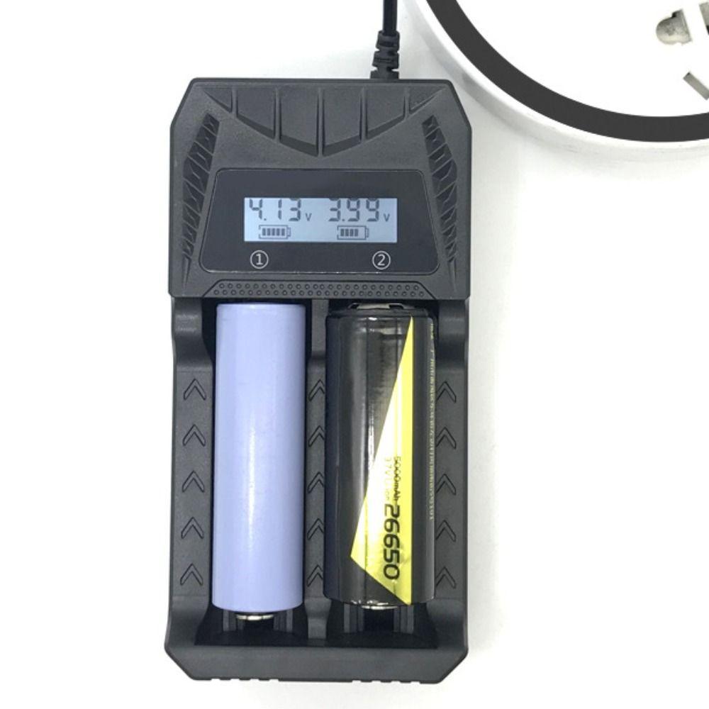 Intelligent LCD Lithium Battery Charger 1 / 2 Slots Battery Adapter Battery Charging Base