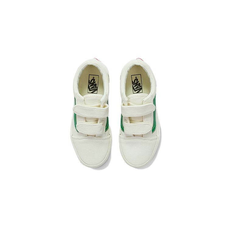 Vans Casual Low Top Kids Skate Shoes White Green Kids Sneaker VN0A4BUVRFX