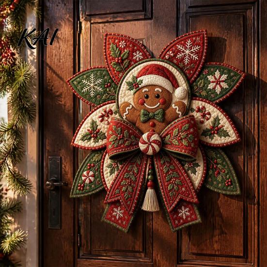Weihnachtsbaumschmuck Bastelset Patchwork Schleife DIY Nähset, 3D Handgemachter Dekorativer Schmuck, Vorgeschnittener Heimdeko-Stoff Und Schritt-für-Schritt-Anleitung Bastelset