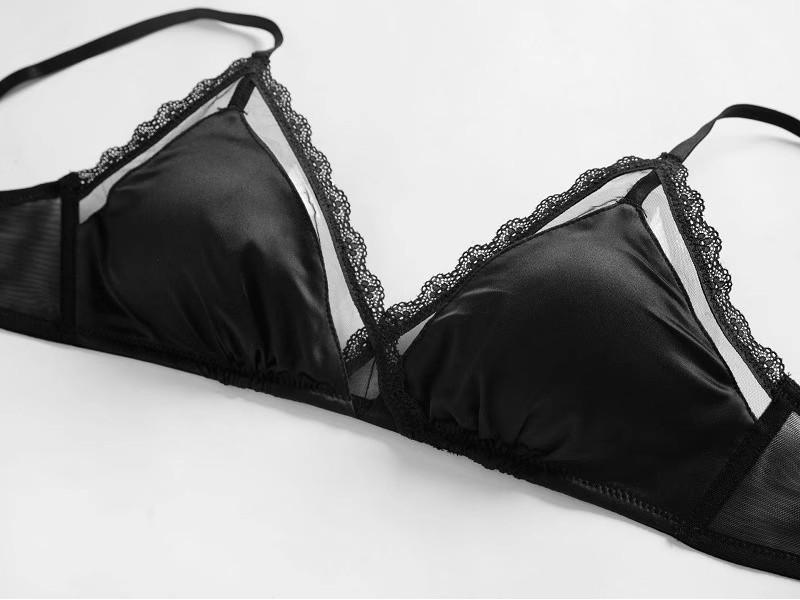 French Lace Triangle Bra: Sexy, Breathable, Wire-Free, Non-Padded, Cross-Border Style