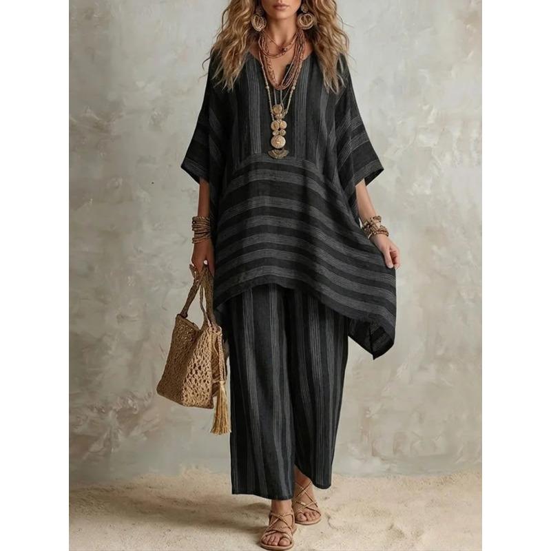 BFCCQB Women's Fashion Casual 3/4 Sleeves V Neck Pants Suits