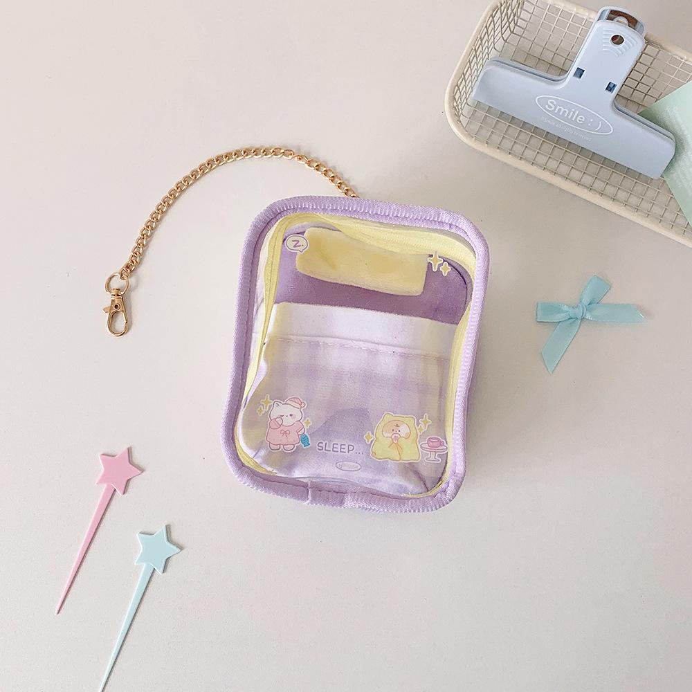 Transparent Cartoon PVC Plush Doll Stroller & Badge Display Ita Bag