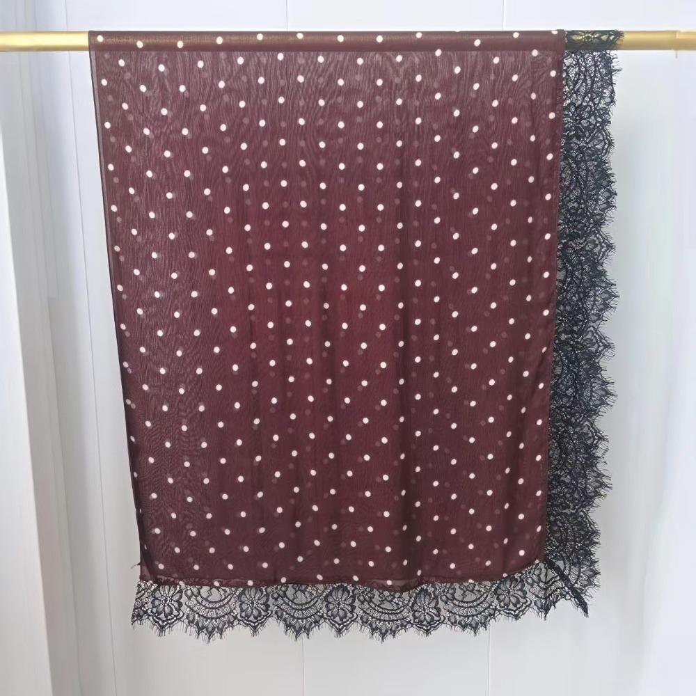 Modal Turban Head Scarf Polka Dot Print Long Turban Scarf Fashion Muslim Hijab Scarf Women Ramadan