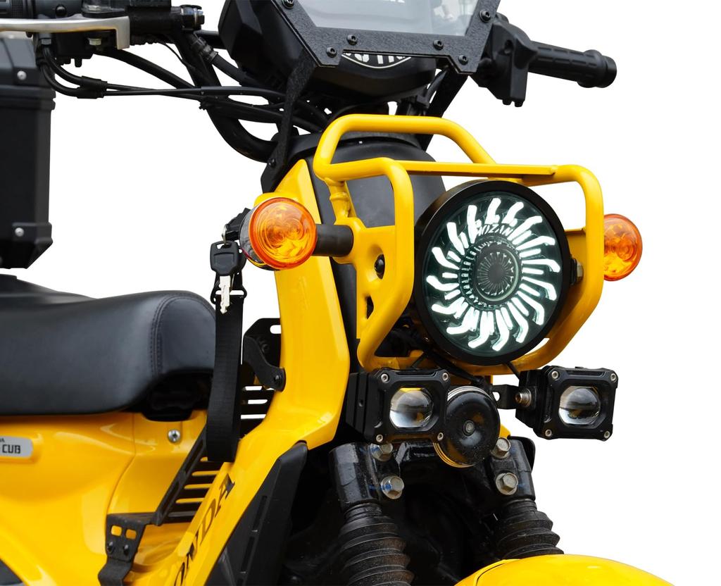 HENGTUAOTO Cross Cub CC110 exclusive inch LED headlight chrysanthemum petal DRL Headlight fixing ring Dedicated adapter cable with ballast Applicable