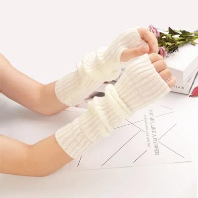Lange Fingerlose Handschuhe Damen Fäustling Winter Armstulpen Gestrickte Ärmel Fein Lässig Weich Mädchen Goth Kleidung Punk Gothic Handschuh