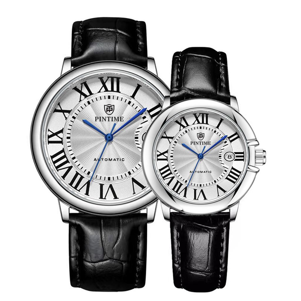 Blauer Ballon Paar Uhr Vollautomatische Mechanische Uhr Business High-End Edelstahl Herren- und Damenuhr Wasserdicht
