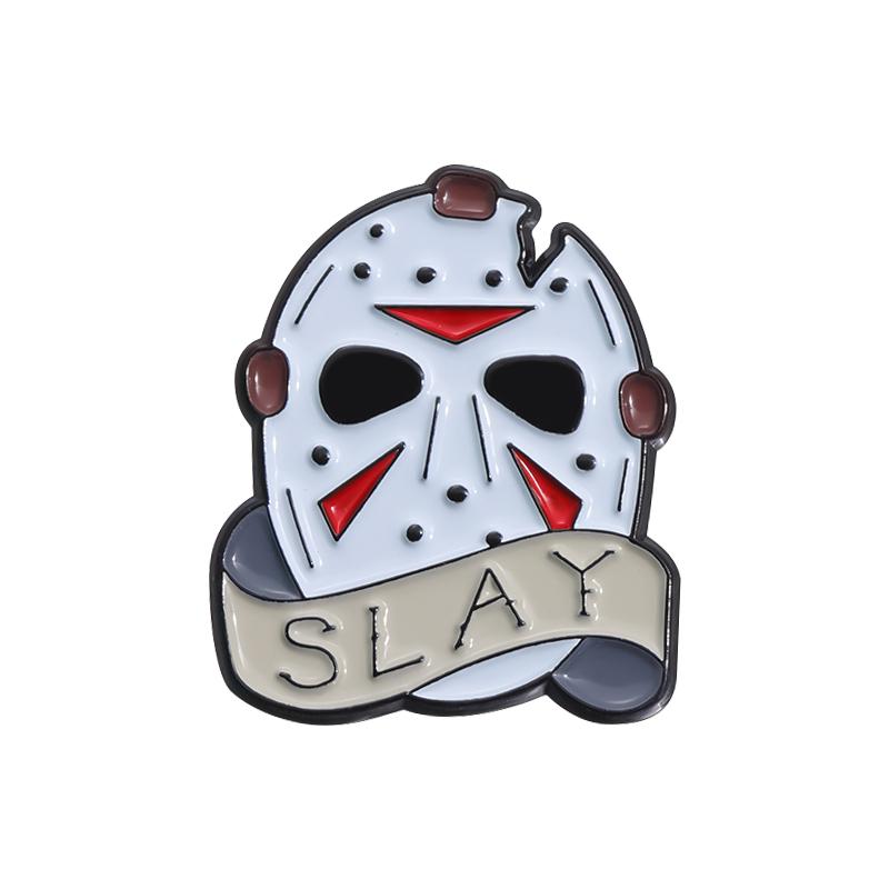 Halloween Horror Brooch Enamel Pins Custom Masked killer Brooches Lapel Badges Funny Jewelry Gift for Friends