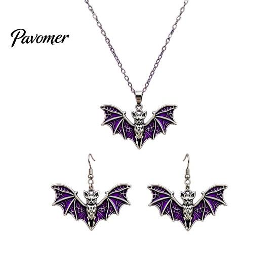 Cool Niche Jewelry for Parties Gothic Bat Halloween Accessory, Vintage Punk Necklace, Viking Spooky Spider Web Earrings Style Dangle Drop Cosplay
