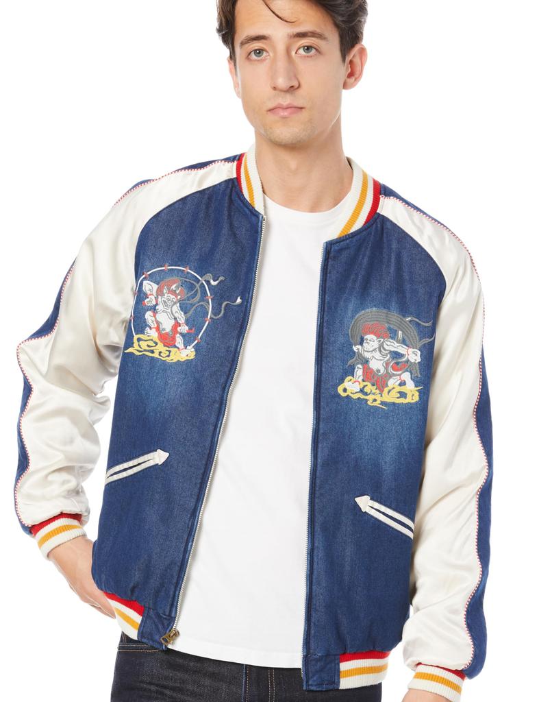 Jacket INDIGO NYLON SOUVENIR JACKET [Houston] Men's
